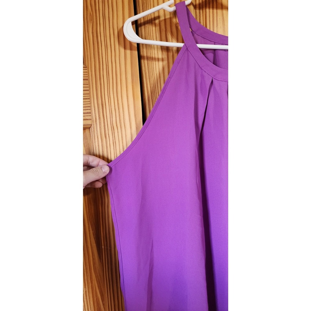 Violet + Claire Purple Sleeveless Blouse Women's XL Flowy Tank Top - Picture 4 of 6